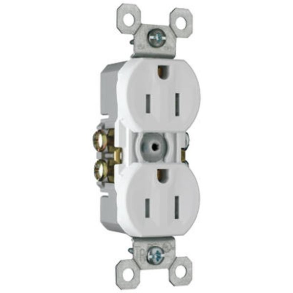 15A Wht Dplx Receptacle, Pass & Seymour, Mfr#: 3232TRWRWCC8
